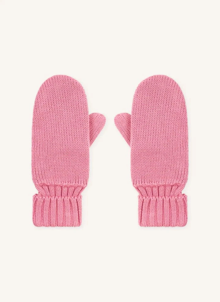 Petit Bateau - Guantes de punto con forro de algodón orgánico | Rosa empolvado