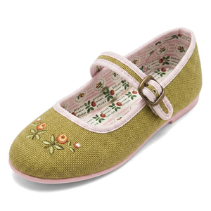 Hermosilla - Céleste Editions Aimable x Hermosilla Balerin Ayakkabılar | Fıstık yeşili