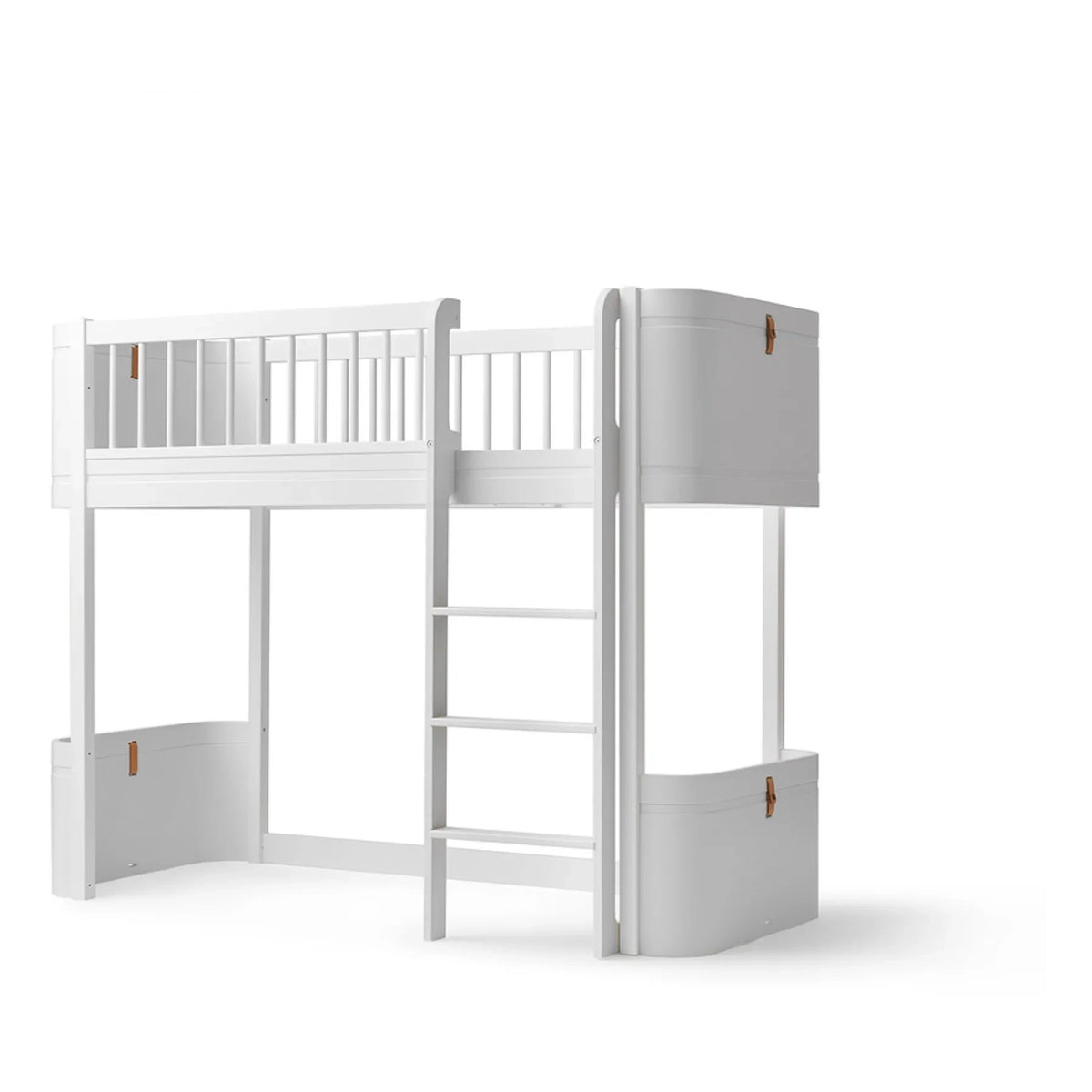 Oliver Furniture - Orta Yükseklikta Ahşap Mini+ Karyola 68x162cm | Beyaz