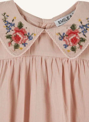 Emile et Ida - Çapraz Nakışlı Tulum | Pembe