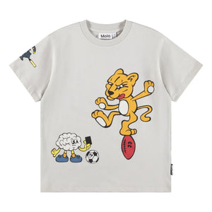 Molo - Riley Curious Friend Organic Cotton T-Shirt | Grey