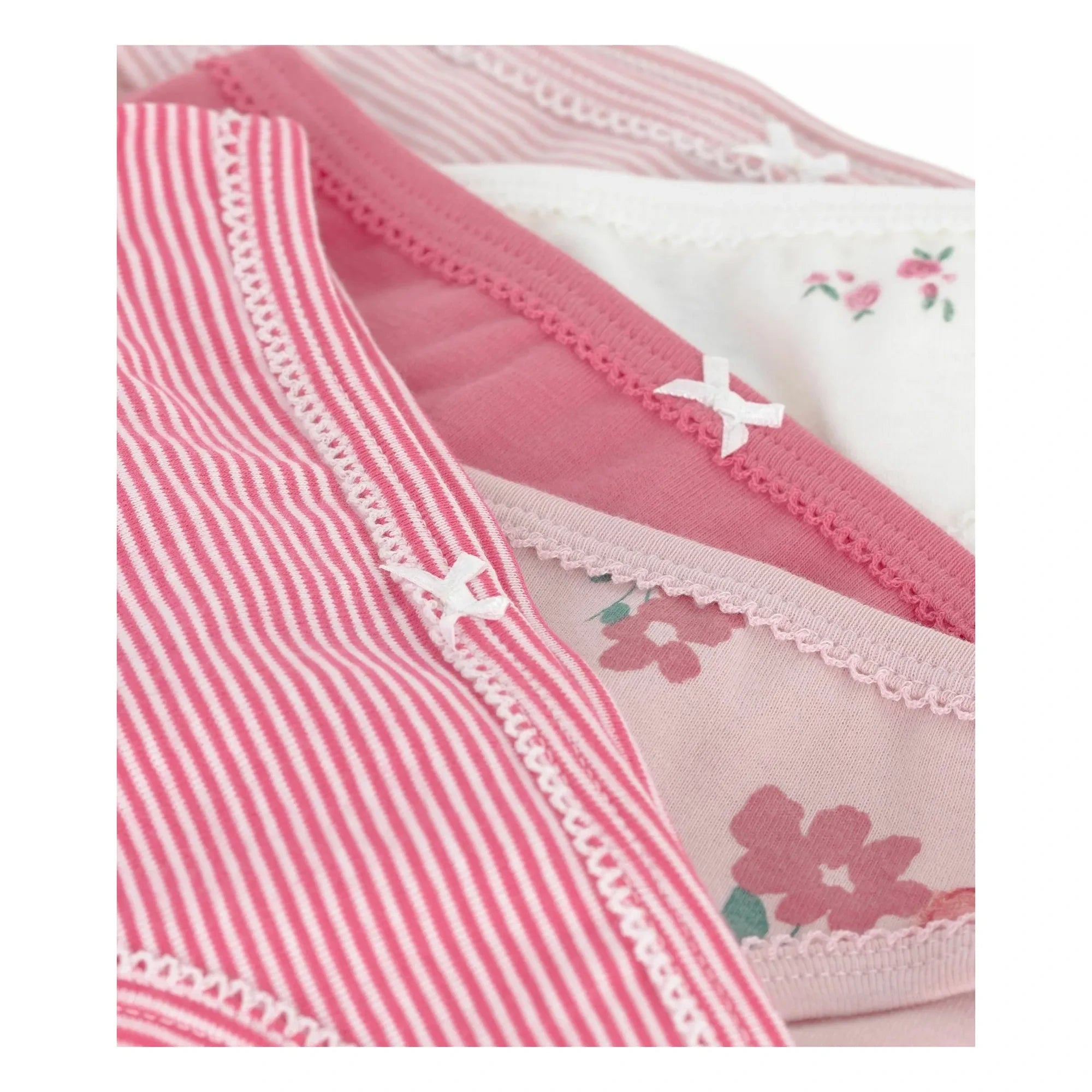Petit Bateau - 5’li Çizgili Külot Seti | Pembe