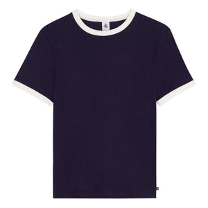 Petit Bateau - İkonik Nervürlü Tişört | Lacivert