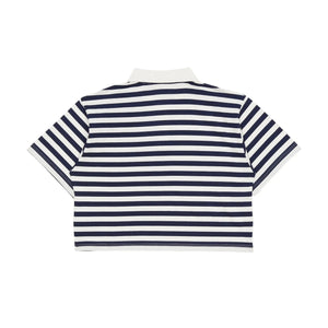 Smallable Kid - Gestreiftes Varsity Polo | Blau schwarz