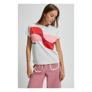 Indee - Bedrucktes Mink T-Shirt | Grau meliert