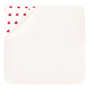 Petit Bateau - Madela Heart Bath Square | White