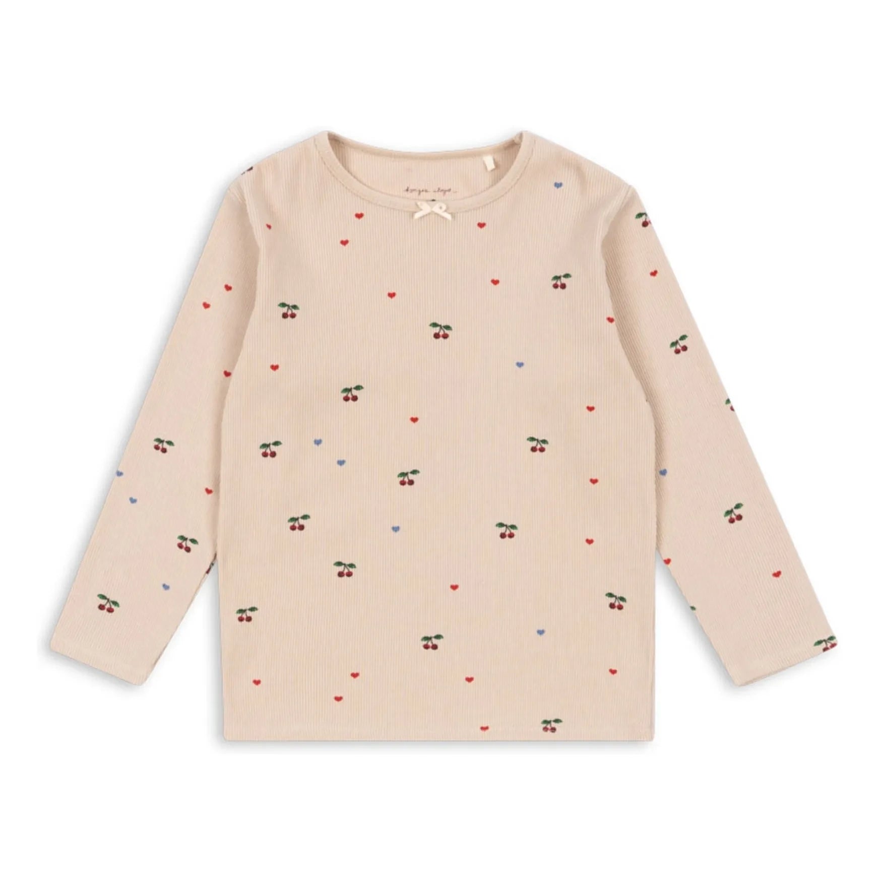 Konges Sløjd - Ella Cerises organik pamuklu fitilli T-shirt | Toz Pembe