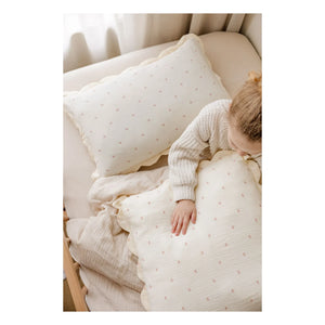 Soft Spot - Organic Cotton Ribbon Pillowcases - Set of 2 | Ivory