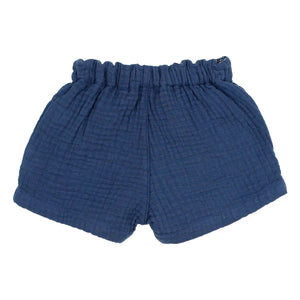 Búho - Pantalón corto de gasa de algodón | Azul marino