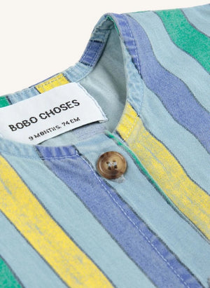Bobo Choses - Hafif Denim Çizgili Tulum | Mavi