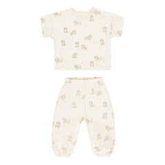 Quincy Mae - Conjunto de camiseta y pantalón | Crudo