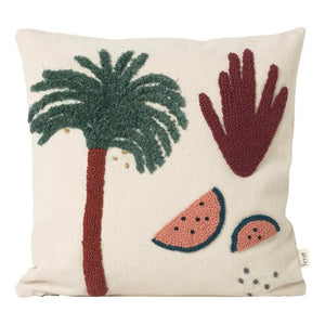 Ferm Living Kids - Palm Tree Cushion | White