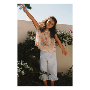 Lilinoa - Blusa de algodón con flores Elise | Melocotón