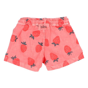 Búho - Erdbeere Bio-Baumwoll-Baby-Badeshorts | Hellrot