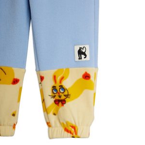 Mini Rodini - Fleece-Hose mit Hasenprint aus recycelter Faser | Gelb
