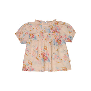 Lilinoa - Blusa de algodón con flores Elise | Melocotón