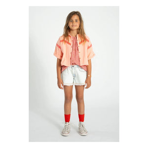 Piupiuchick - Geometrik Twill Kısa Kollu Ceket | Mercan