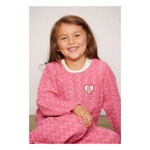 Mini Rodini - Bio-Baumwoll-Spitzenstrickjacke | Rosa