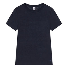Petit Bateau - Leinen-Jersey-T-Shirt | Marineblau