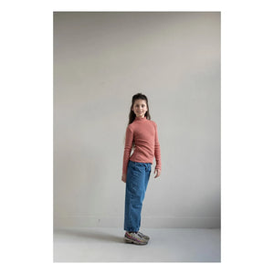 Jenest - Tara Camiseta de cuello alto con rayas | Roja