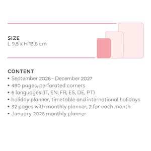 Legami - 16-Month Small Daily Günlük for 2026/2027 - Eclectic Blue
