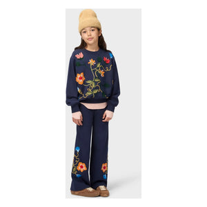 Molo - Marge Pullover mit Blumen aus Bio-Baumwolle | Marineblau
