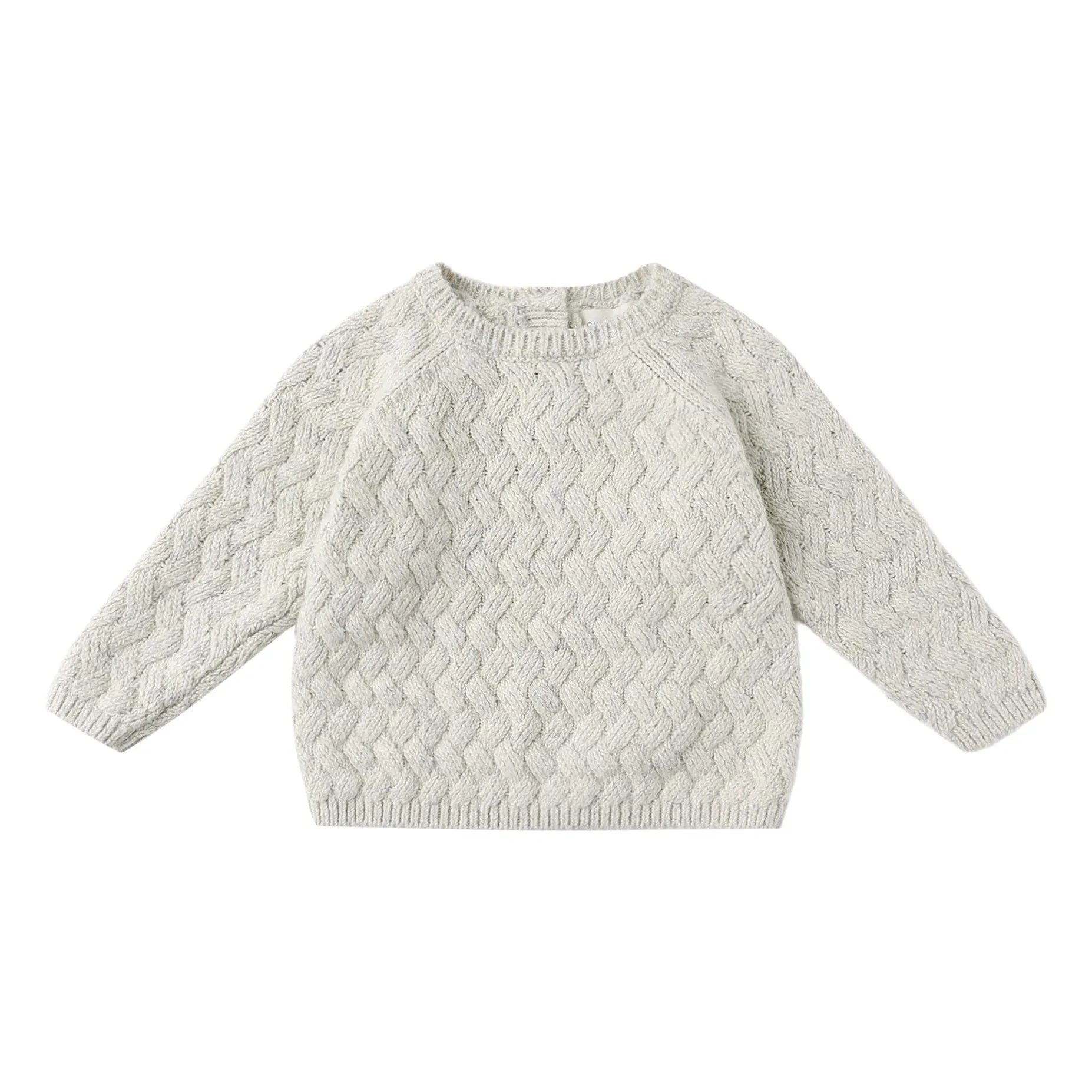 Quincy Mae – Melierter Pullover aus recycelter Faser | Hellblau