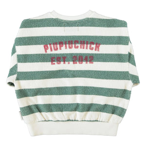 Piupiuchick - Çizgili Sweat Piupiuchick Organik Pamuk Havlu Kumaş | Ecru
