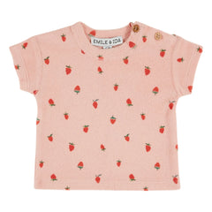 Emile et Ida - Çilek organik pamuk havlu T-shirt | Pembe