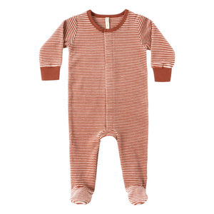 Quincy Mae - Striped Footed Romper | Rouge Brun