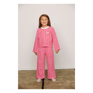 Mini Rodini - Bio-Baumwoll-Spitzenstrickjacke | Rosa