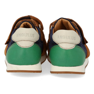Angulus - Çift Çizik Renk Bloklu Süet Sneakers | Kamel