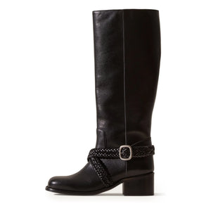 Hereu - Botín de piel con cordones | Negro