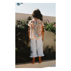 Lilinoa - Blusa de algodón con flores Elise | Melocotón