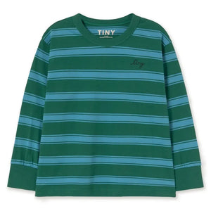 Tinycottons - Organic Cotton Striped T-Shirt | Dark Green