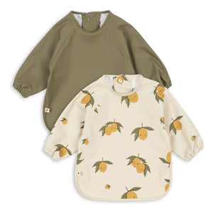 Konges Sløjd - Sweet and Sour Sleeved Bib - 2-Pack | Khaki