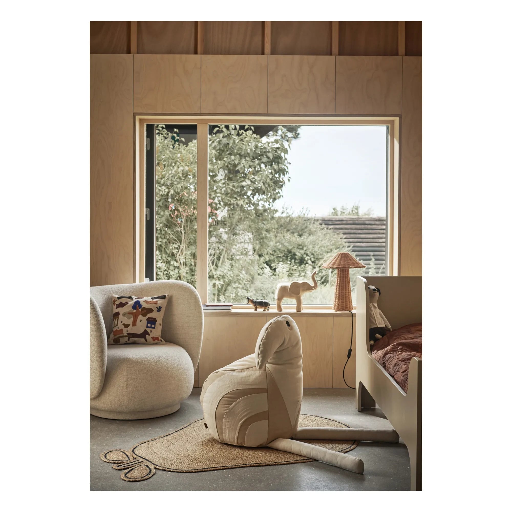 Ferm Living Kids - Birdy puf | Kırık beyaz