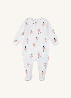 Petit Lem - Organik Pamuklu "Skater" Patikli Pijama | Ekru