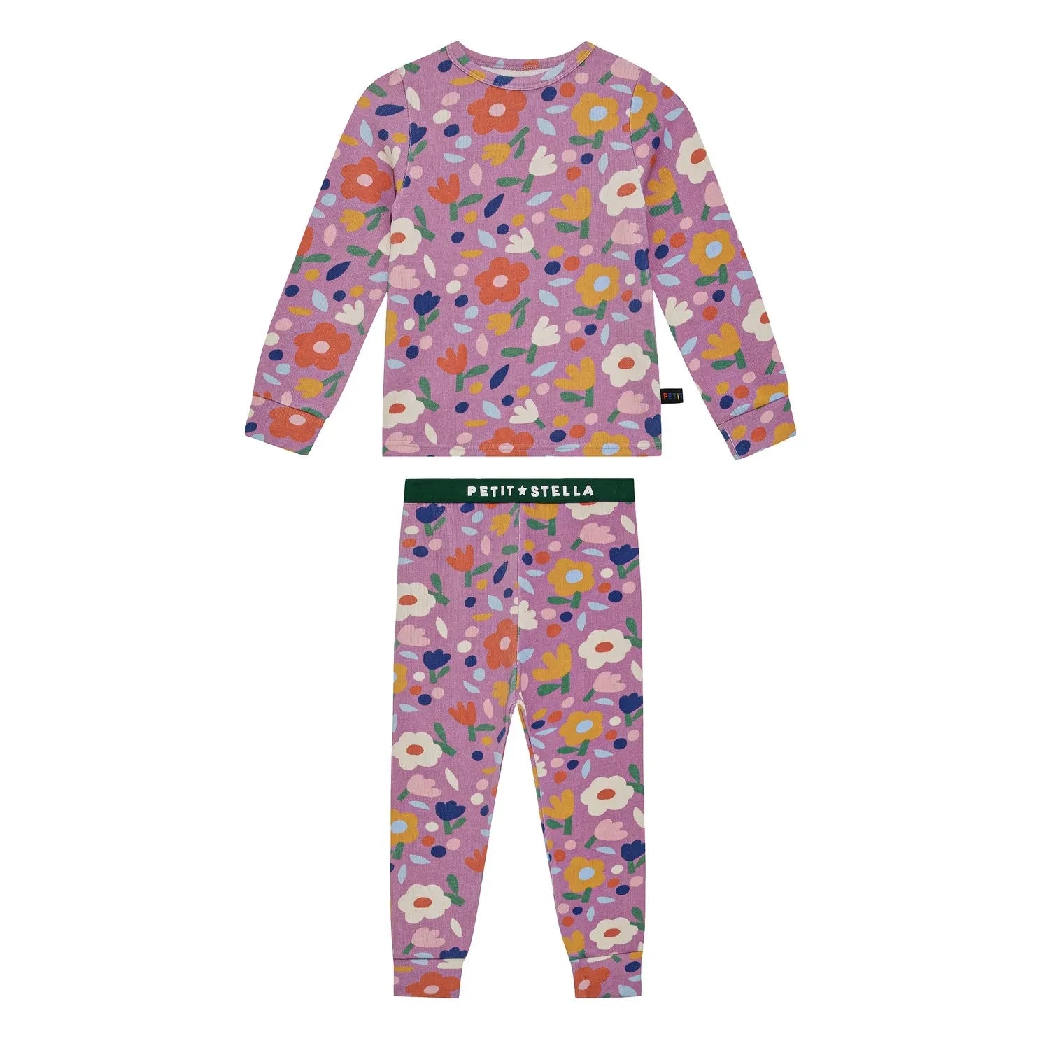 Petit Stella - Pijama de Algodón Pima y Modal con Estampado Floral | Ciruela