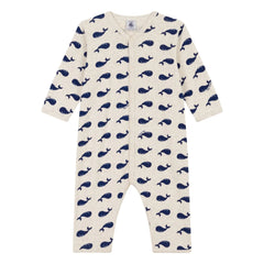 Petit Bateau - Banded Organic Cotton Pajama | Dark Gray Beige