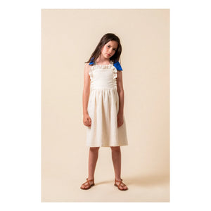 birinit - Plumetis Bio-Baumwoll-Midikleid | Ivory