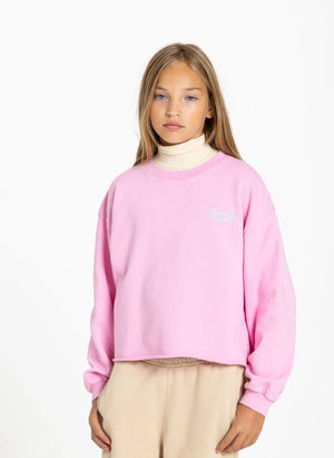 Smallable Kid - Ciruela "Keep On Moving" Sudadera de Algodón Orgánico | Rosa Pálido