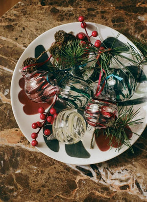 Broste Copenhagen - Cam Kıvrımlı Noel Süsleri - 3'lü Set | Beyaz