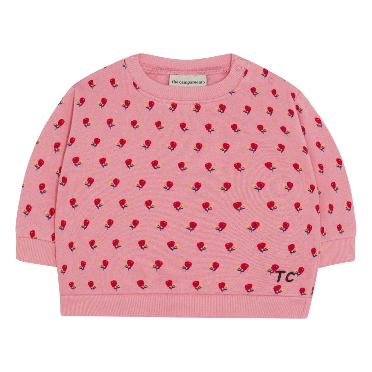 The Campamento - Çiçek Desenli Bebek Sweatshirt | Pembe