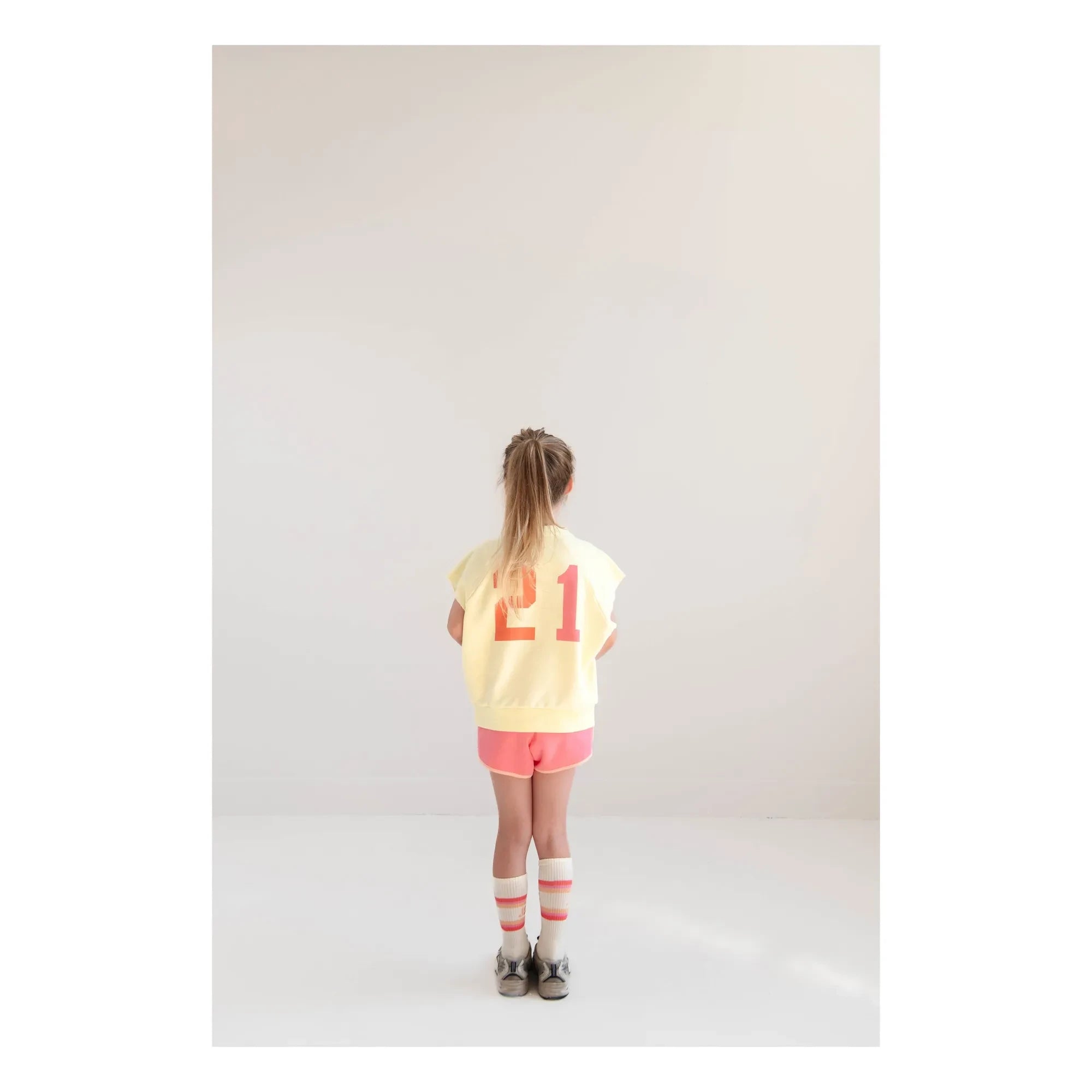 Jenest - Joey 21 organik pamuk kolsuz sweatshirt | Soluk sarı