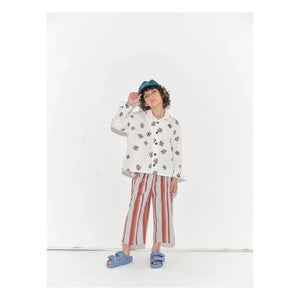 Main Story - Organic Cotton Striped Jersey Pants | Red