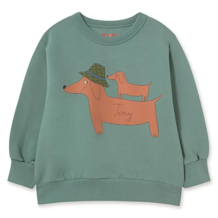 Tinycottons - Organik Pamuklu Köpek Sweatshirt | Yeşil su