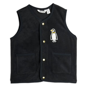 Mini Rodini - Penguin Ärmellose Weste Recycelte Fasern | Schwarz