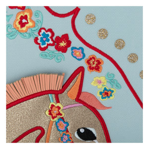 Jeune Premier - Cavalerie Floral Print Midi Handbag | Light Blue