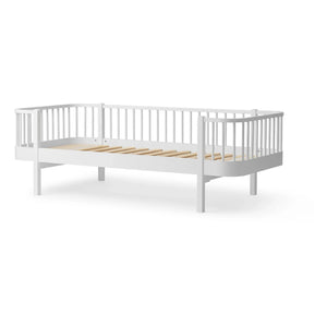 Oliver Furniture - Meşe kaplamalı ahşap yatak 90x200 cm | Beyaz